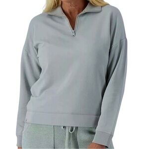Barefoot Dreams Gray Quarter-Zip Pullover